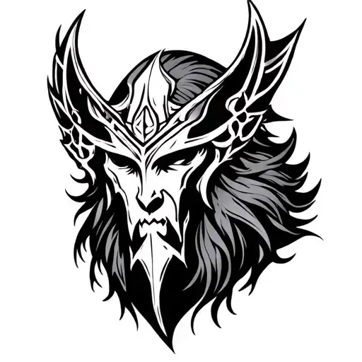 Create an image of a tattoo design inspired by Baldur from Norse mythology, the design is for the shoulder. tattoo design idea