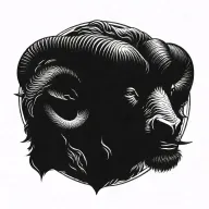 demonic aries with mandela tattoo design idea