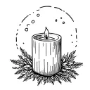 hygge candle burning tattoo design idea