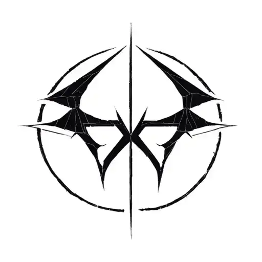 mix the code Code Geass symbol with the nightwing symbol tattoo design idea