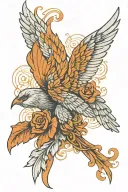 The Wings, the wings fly your life to you! Go! (get it!) Feel it and grasp it already, Others don't get it, the action i tattoo design idea