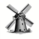 Dutch Windmill tattoo design idea