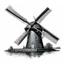 Dutch Windmill tattoo design idea