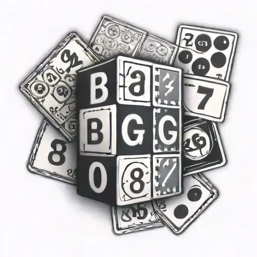 bingo card tattoo design idea