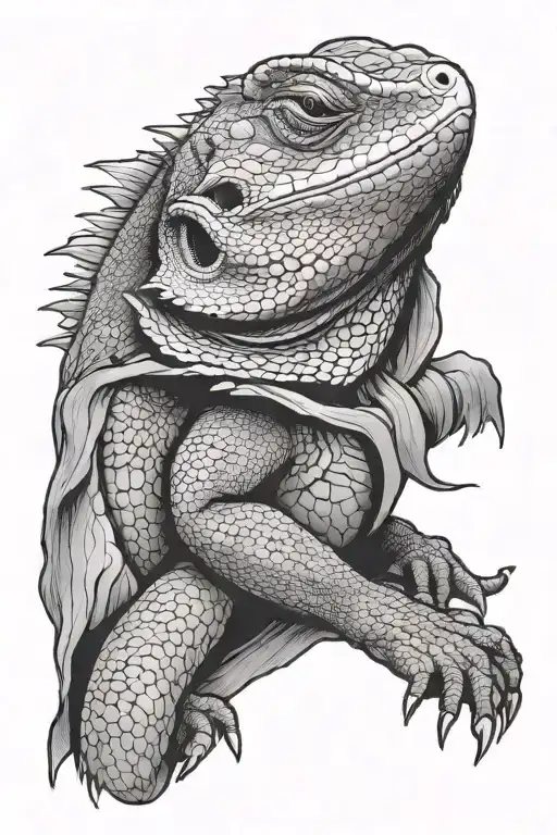 Bearded dragon wrapped tattoo design idea