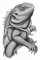 Bearded dragon wrapped tattoo design idea