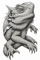 Bearded dragon wrapped tattoo design idea