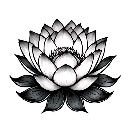 777 with lotus flower tattoo design idea