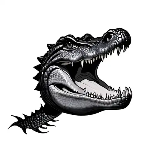 alligator head tattoo design idea