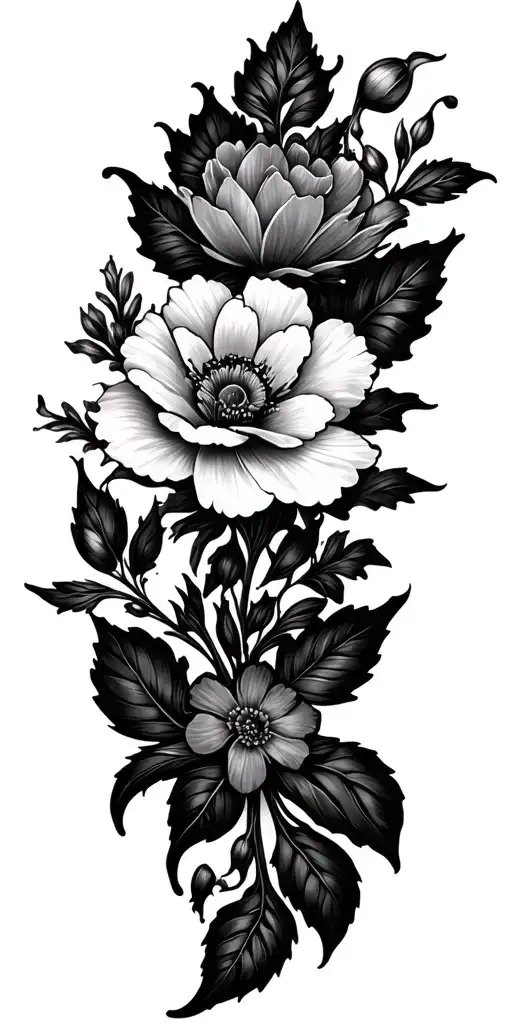 Floral design tattoo design idea