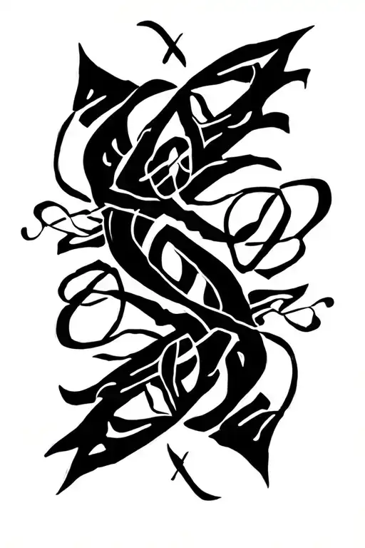 "Brianna & David" names intertwined tattoo design idea