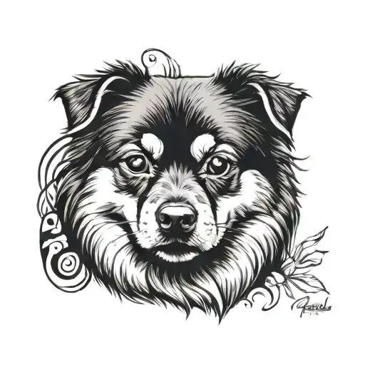 pomeranian and rottweiler breed that passed away tattoo design idea