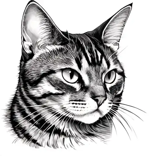 cat shooting gun tattoo design idea