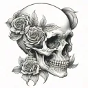 face half normal half skull  tattoo design idea
