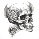 face half normal half skull  tattoo design idea