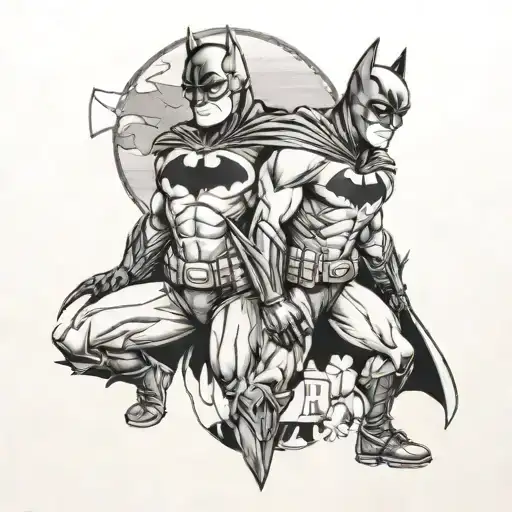 batman and robin tattoo design idea