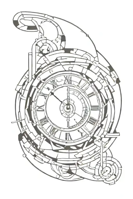 time travel tattoo design idea