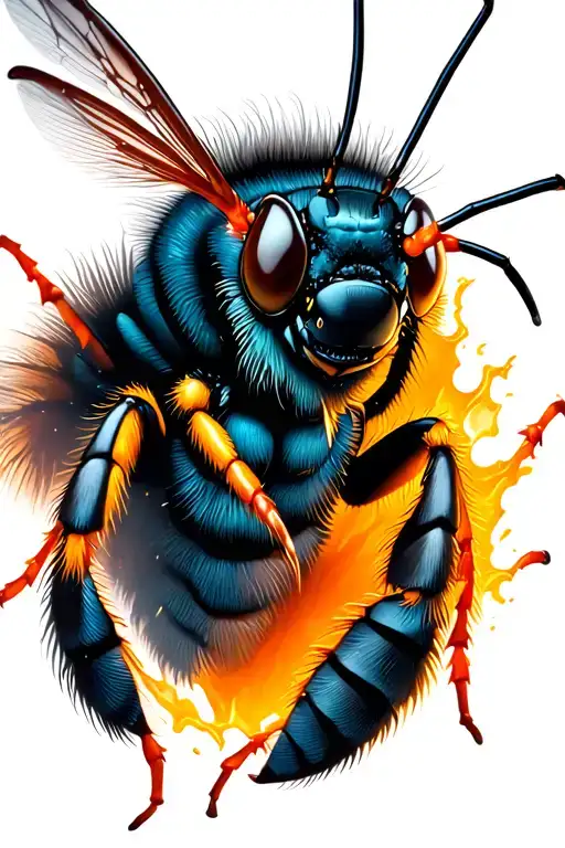 Hornet with sting breaking through barrier tattoo design idea