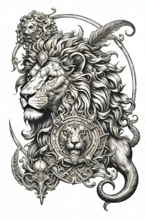 horoscope of leo and roman number and maybe apollo the sun god tattoo design idea