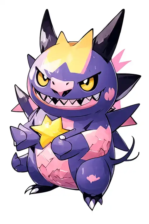 "Girly, bright, cute" mimikyu x gengar tattoo tattoo design idea