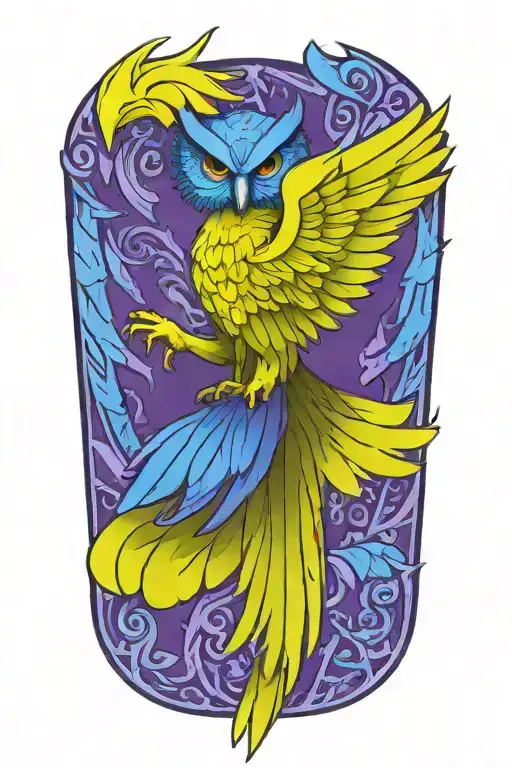 phoenix / owl tattoo design idea
