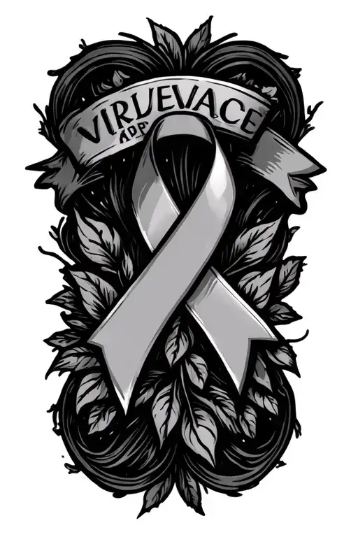 Ribbon for domestic violence survivor tattoo design idea