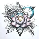 colorful infinity triangle blooming lotus heart Lynnette Syrena 2-11-2018 tattoo design idea