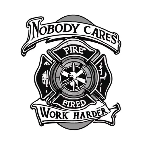 "nobody cares, work harder" fire department tattoo design idea