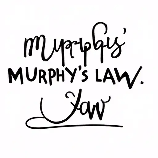 text saying murphy's law tattoo design idea