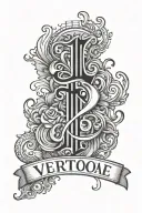 last name written vertically tattoo design idea
