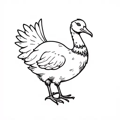 dodo bird eating cake tattoo design idea