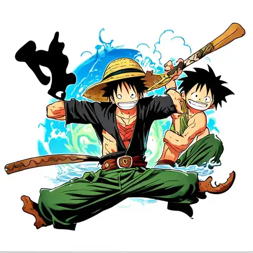 luffy, law, zoro one piece tattoo design idea