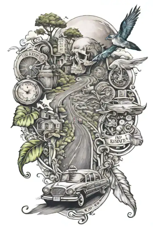 road to riches tattoo design idea