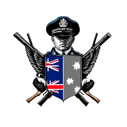 australian flag police tattoo design idea