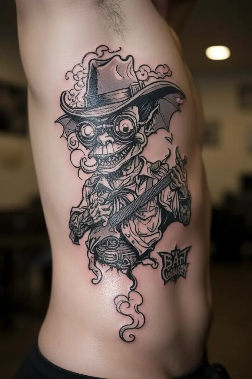 Bat Country music theme tattoo design idea