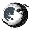 Japanese Style Moon tattoo design idea