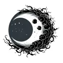 Japanese Style Moon tattoo design idea