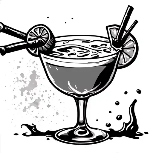 cocktail molotov tattoo design idea