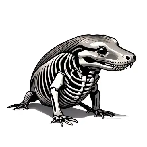 platypus skeleton tattoo design idea