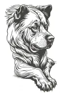 smooth coat chow chow sitting down silhouette tattoo design idea