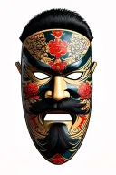 shogun mask tattoo design idea