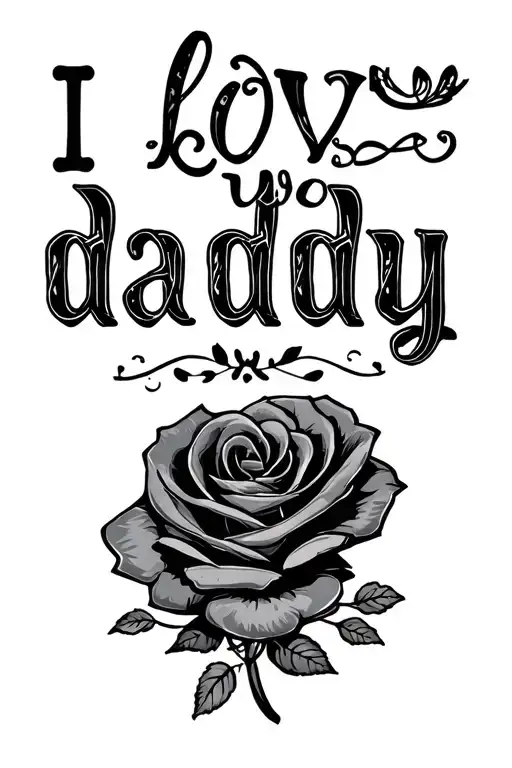 "I love you daddy" father son tattoo design idea