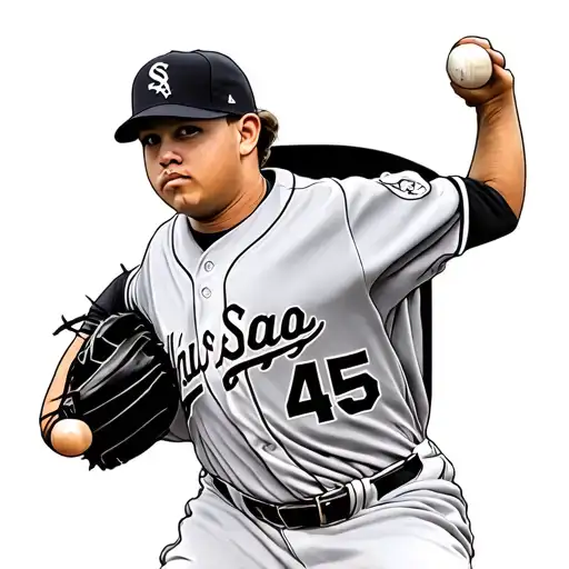 memorial tattoo for nephew stomach cancer pitcher for Chicago white sox championship 2005 closing pitcher jersey #45 tattoo design idea
