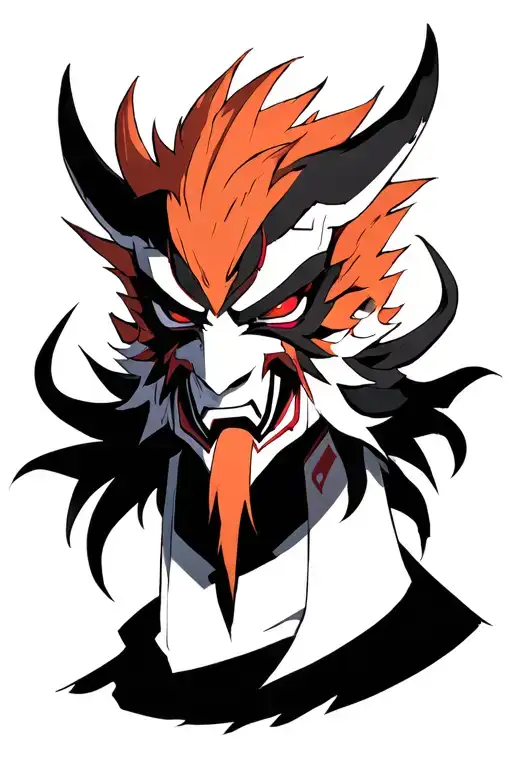 an Oni mask of the character Kurosaki Ichigo when he is in hollow tattoo design idea