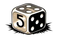 2 dice rolling number 5 tattoo design idea