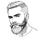 a man with a beard tattoo design idea