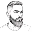 a man with a beard tattoo design idea