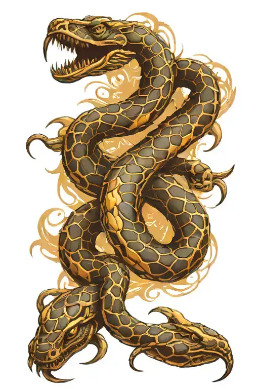 scorpion and snake slithering tattoo design idea