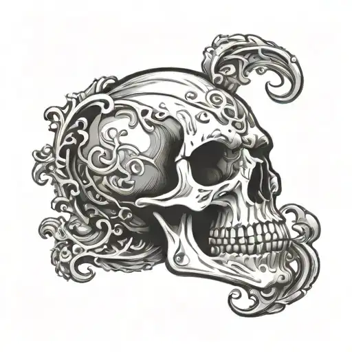 Ghost Skull tattoo design idea