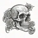Ghost Skull tattoo design idea